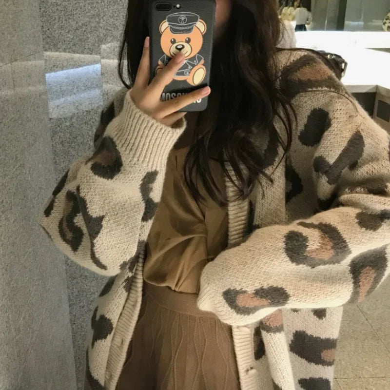 Leopard Print Sweater - Piña Colada