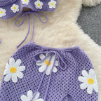Halter Knit Two-Piece Set - Piña Colada