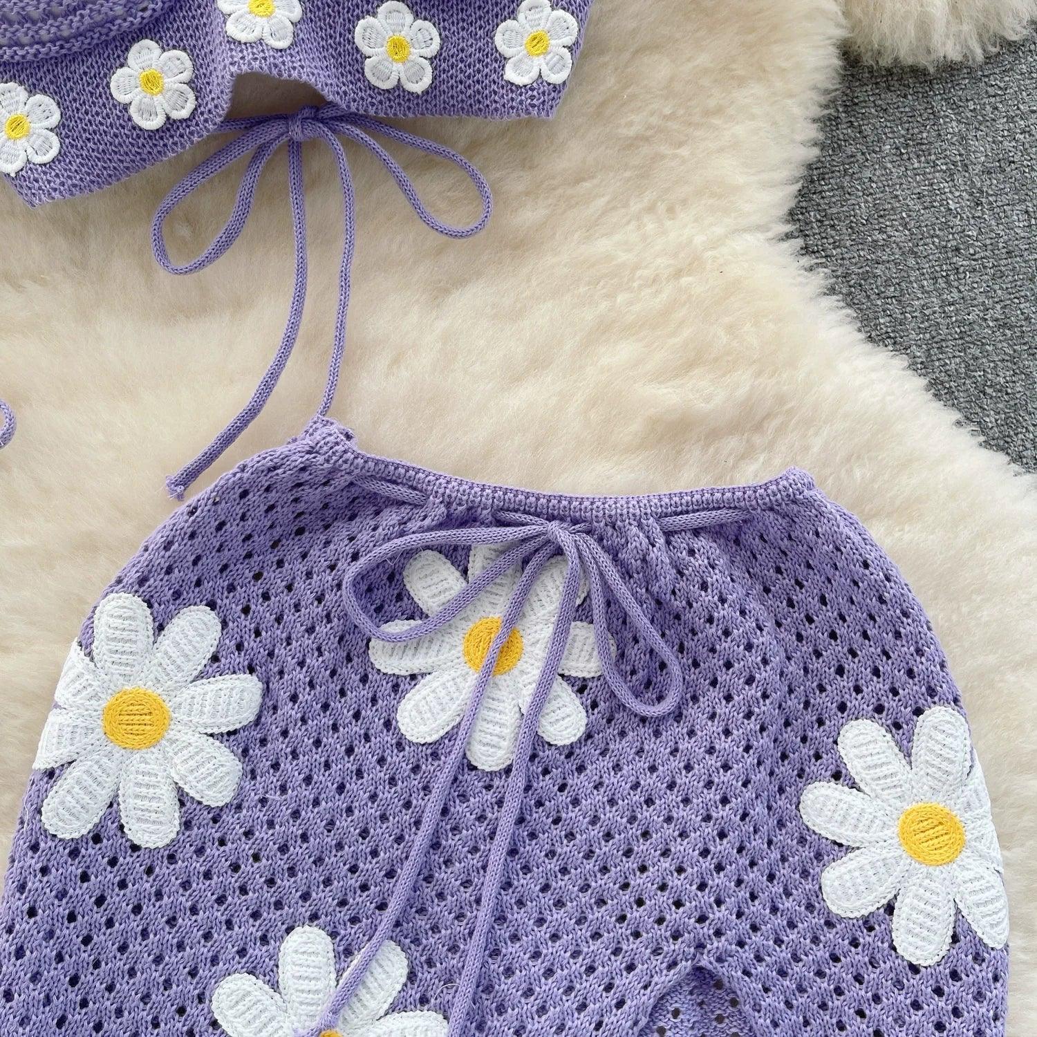 Halter Knit Two-Piece Set - Piña Colada