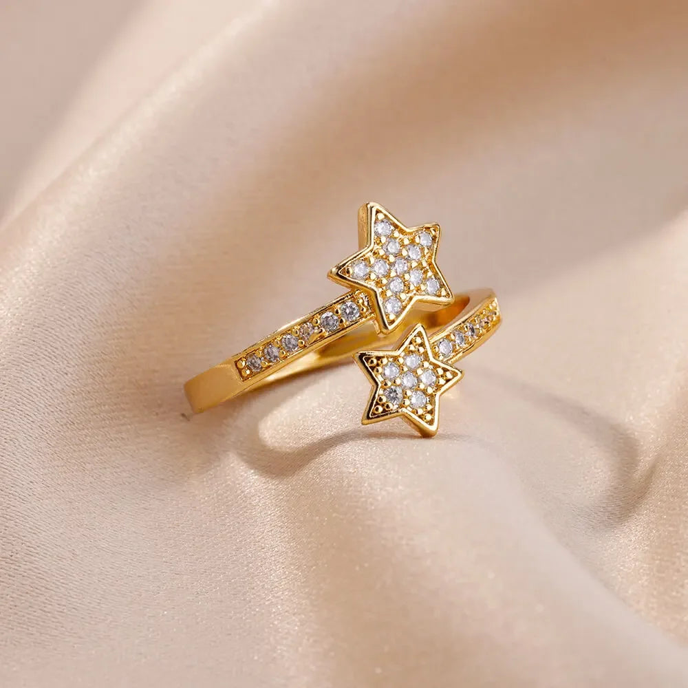Zircon Double Star Ring - Piña Colada