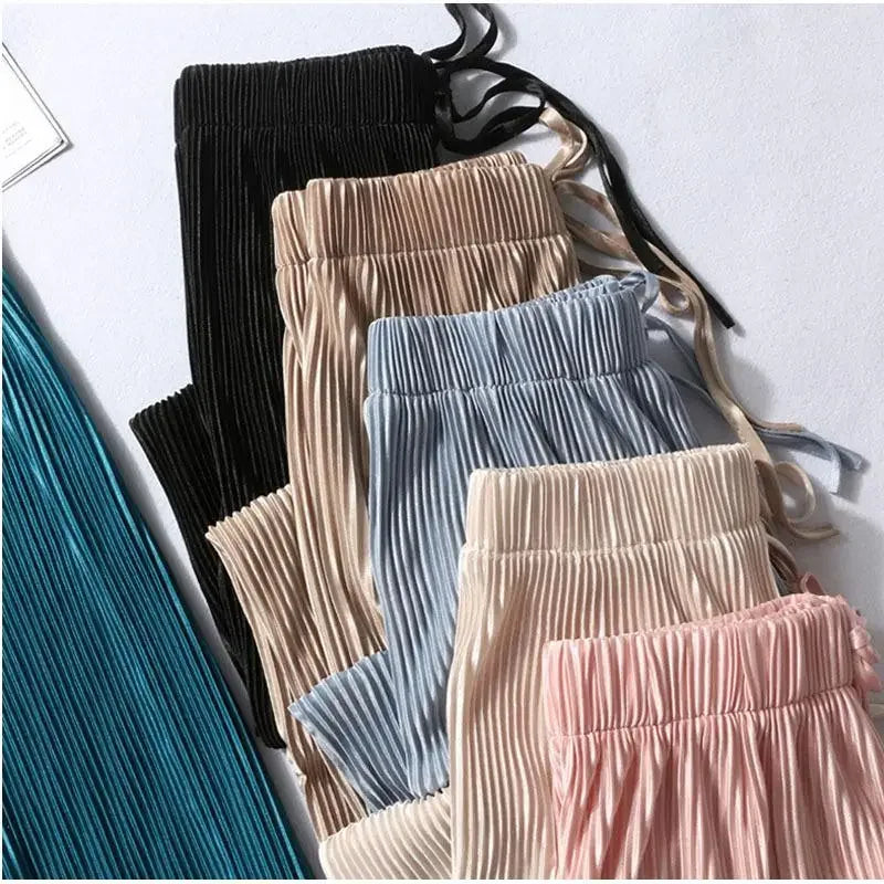Wide Leg Pants Pleated - Piña Colada