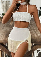 Tassel Bandeau Top & Skirt Set - Piña Colada