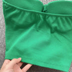Strapless Summer Casual Crop Tops with Built In Bras - Piña Colada