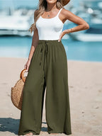Wide Leg Loose Pants - Piña Colada