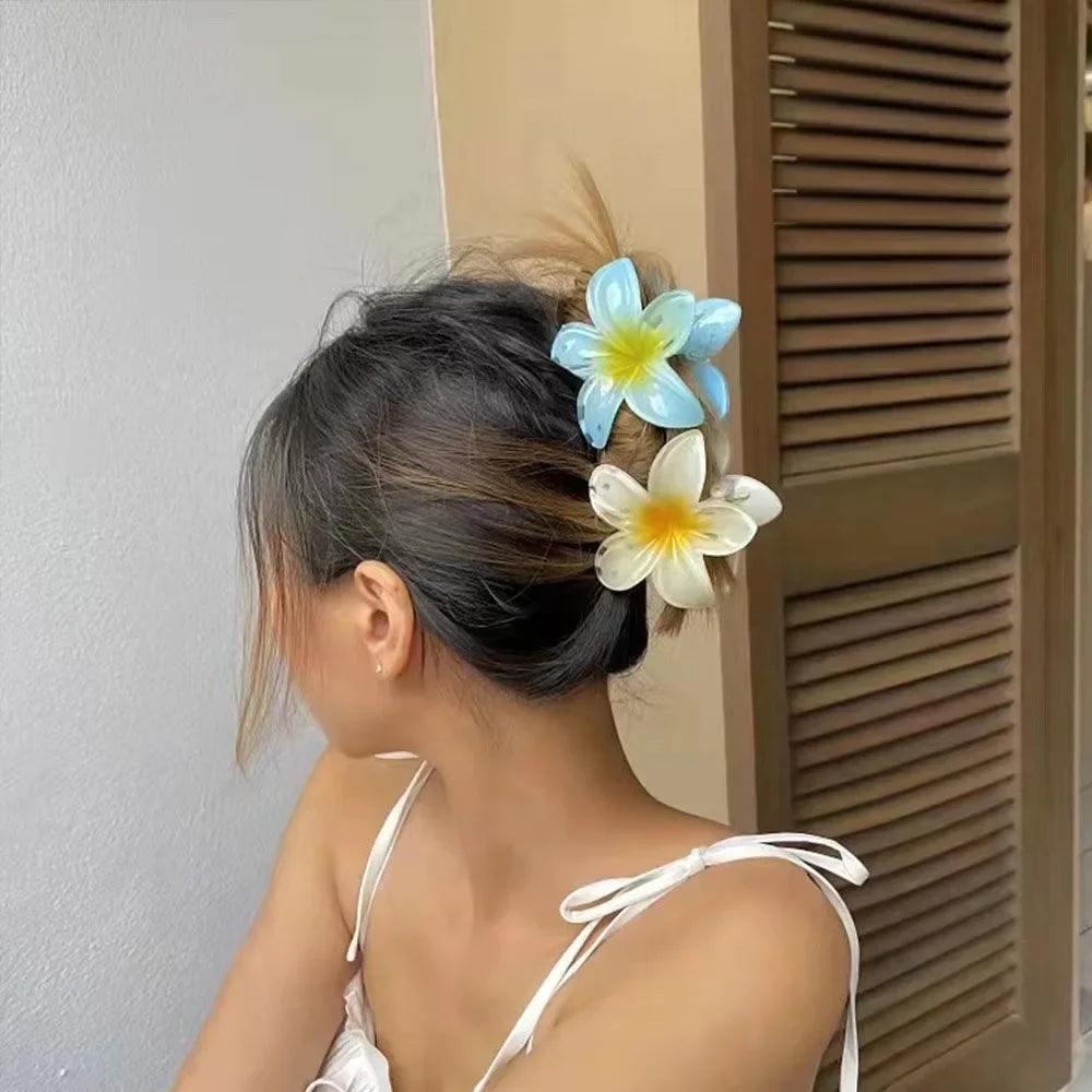 Gradient Hair Clips Women Flower - Piña Colada