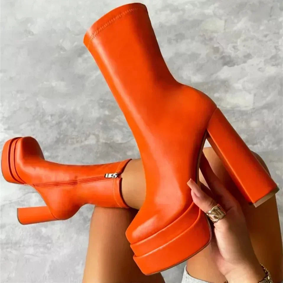High Heels Ankle Boots - Piña Colada