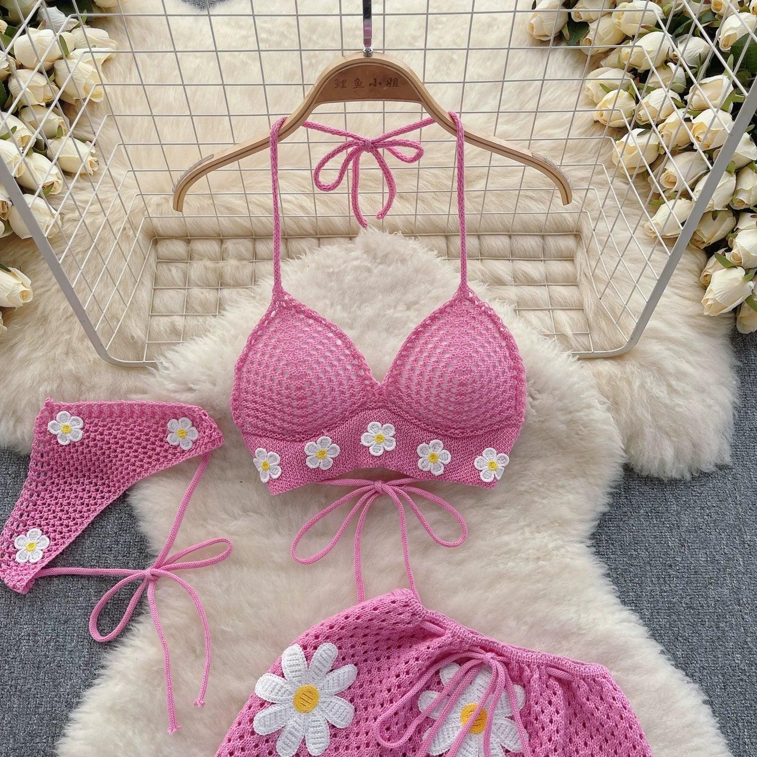 Halter Knit Two-Piece Set - Piña Colada
