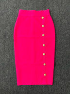Elastic Bodycon Mid Bandage Skirt - Piña Colada