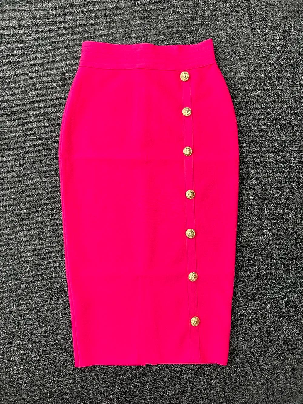 Elastic Bodycon Mid Bandage Skirt - Piña Colada
