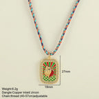 Handwoven Wool Chain Choker - Piña Colada