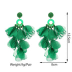 Lace Flower Cotton Drop Earrings - Piña Colada