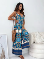Elegan V-neck High Waist Jumpsuit - Piña Colada