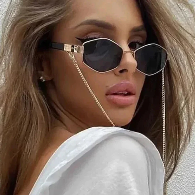 Small Frame Hexagon Sunglasses - Piña Colada