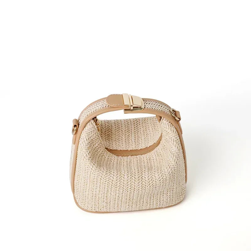 Small Straw Handbag Trendy - Piña Colada