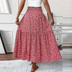 Floral Print Elastic Waist Loose - Piña Colada
