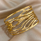 Geometric Hollow Cuff Bracelet - Piña Colada