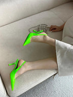Slip-On Slingback Pumps – Pointed Toe & Thin Heels - Piña Colada
