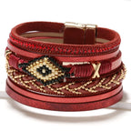Handwoven Leather Bracelet - Piña Colada
