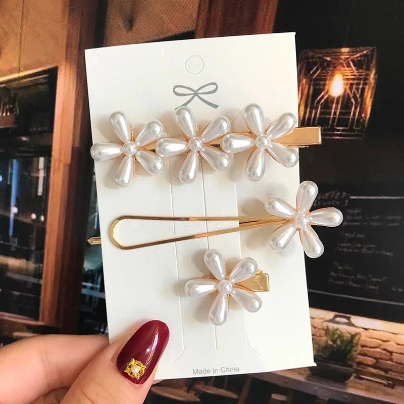 Flower Pearl Hair Clip - Piña Colada