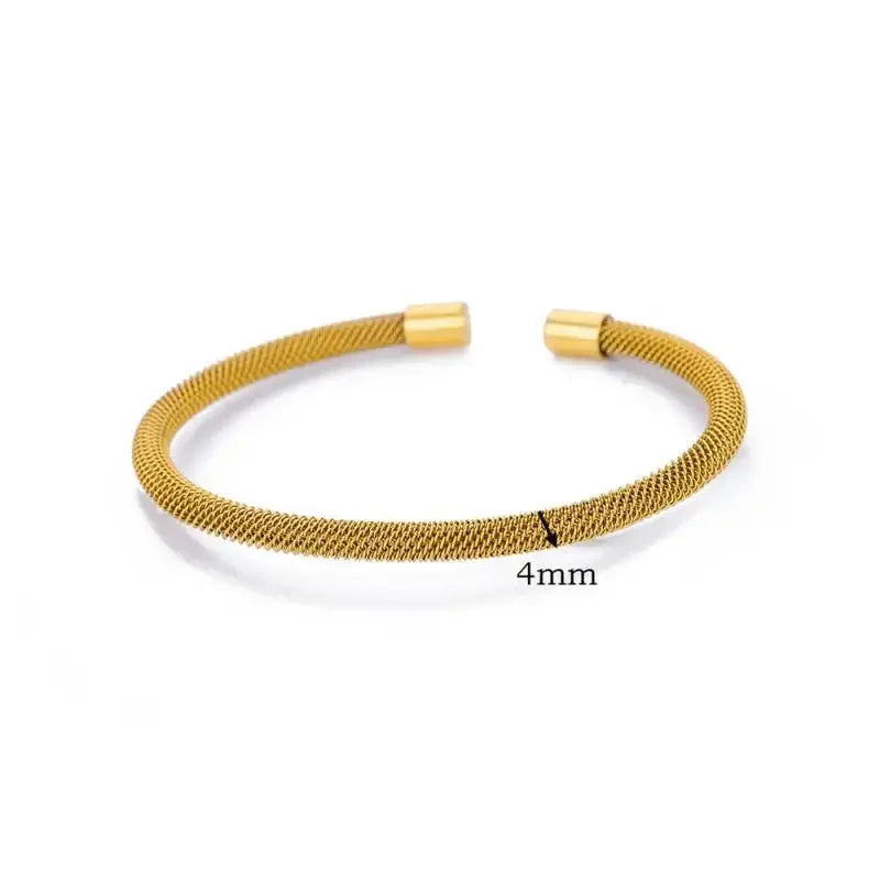 18K Gold-Plated Stainless Steel Cuff Bracelet for Women - Piña Colada