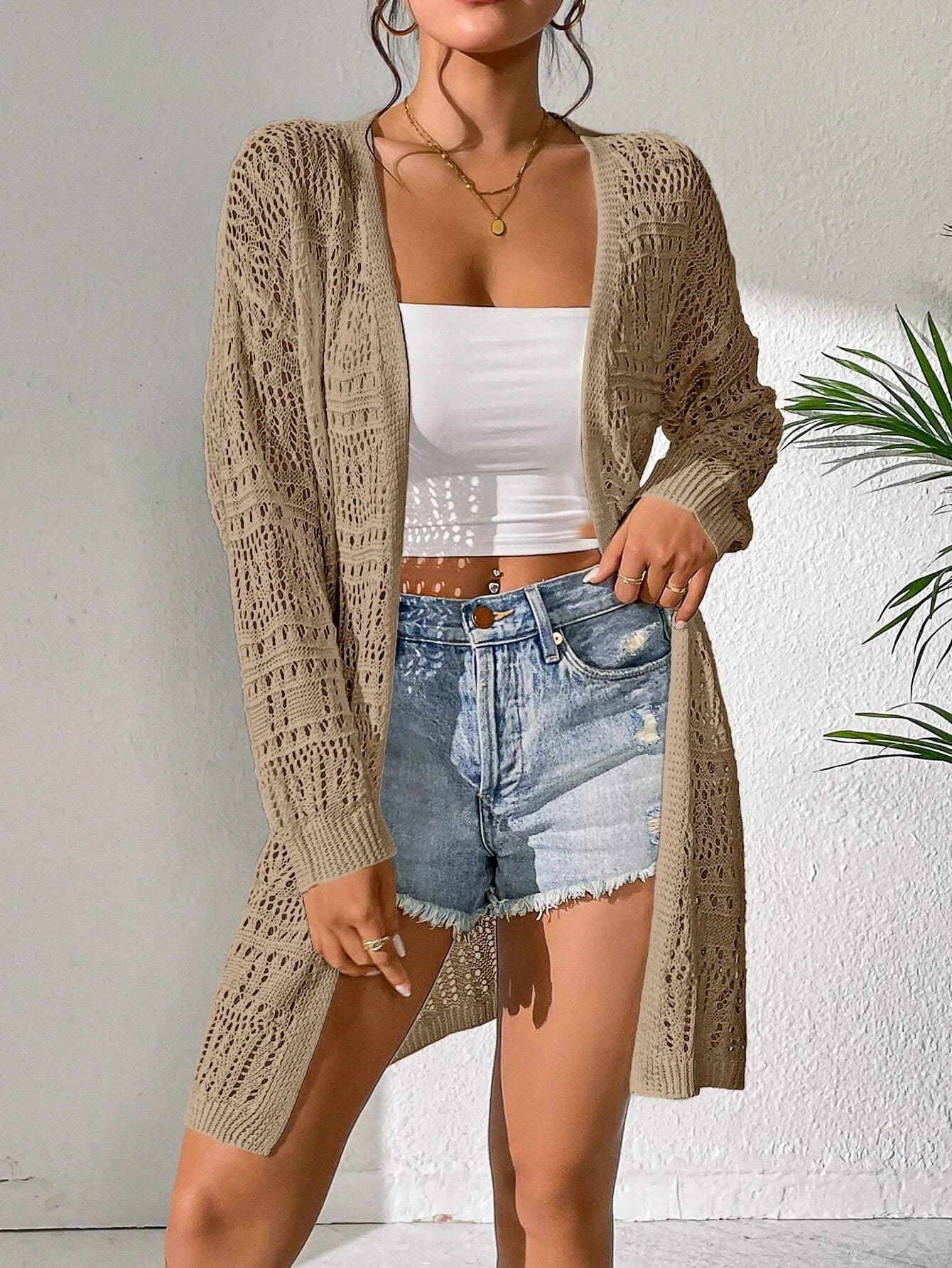 Knitted Cardigan Loose Fitting - Piña Colada