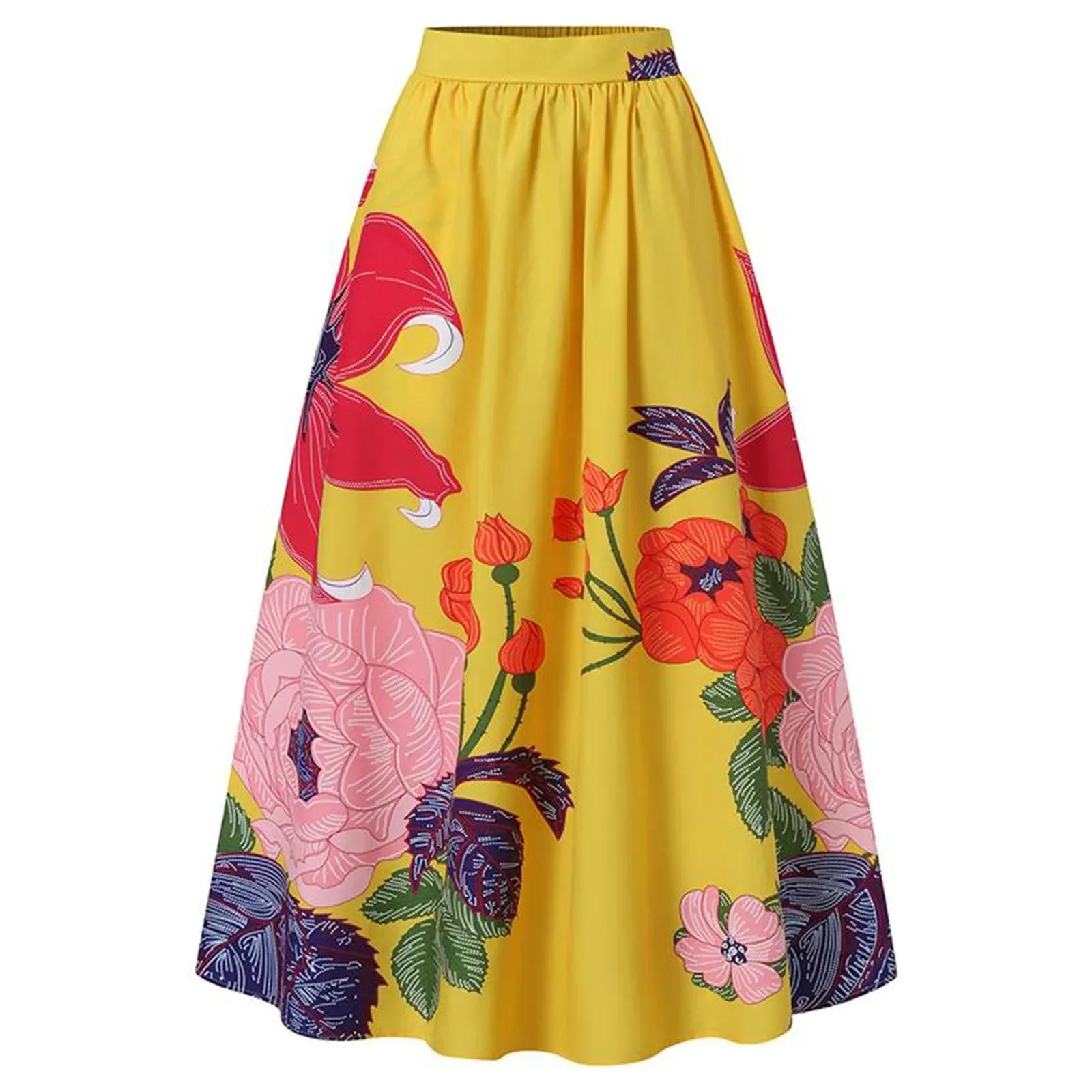Long Skirt Large Swing High Waist - Piña Colada