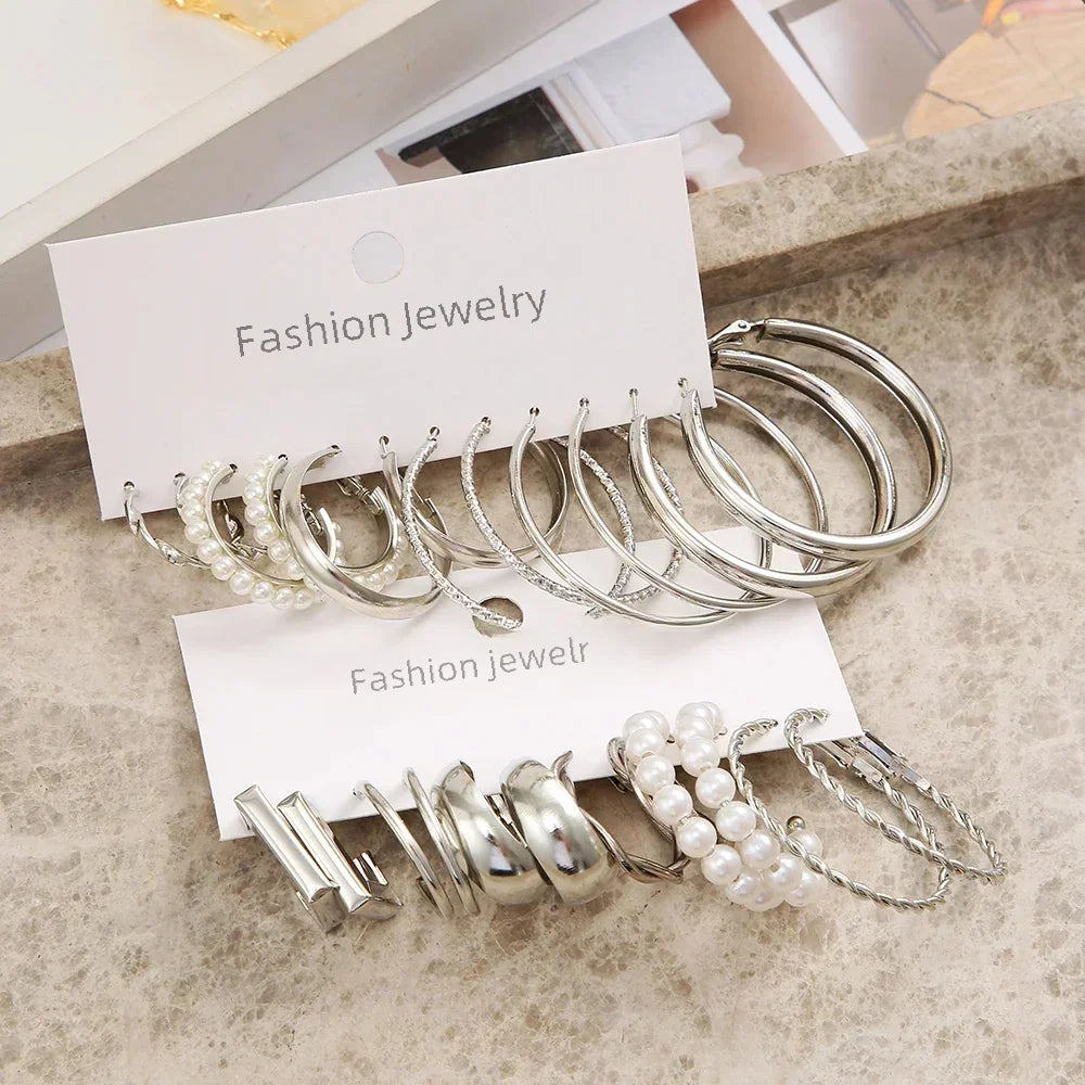 24 Pcs Vintage Silver Color Earrings - Piña Colada