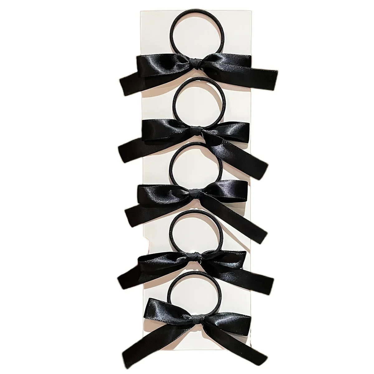 5Pcs Black Bow Hair Tie - Piña Colada
