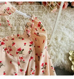 Floral Print Chiffon Top High Waist - Piña Colada