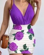 2-Piece Sets V-neck Print Short - Piña Colada