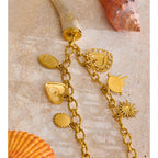 Gold Heart Resin Pendant Necklace