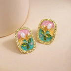 Painting Texture Earrings - Piña Colada