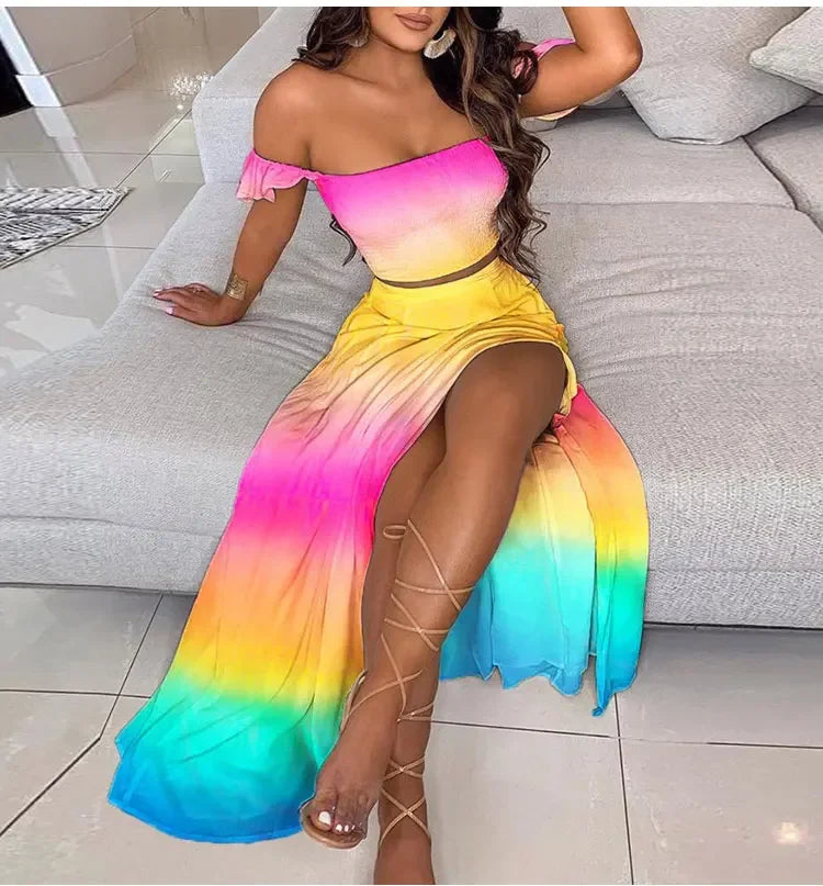 2-Piece Boho Off-Shoulder - Piña Colada