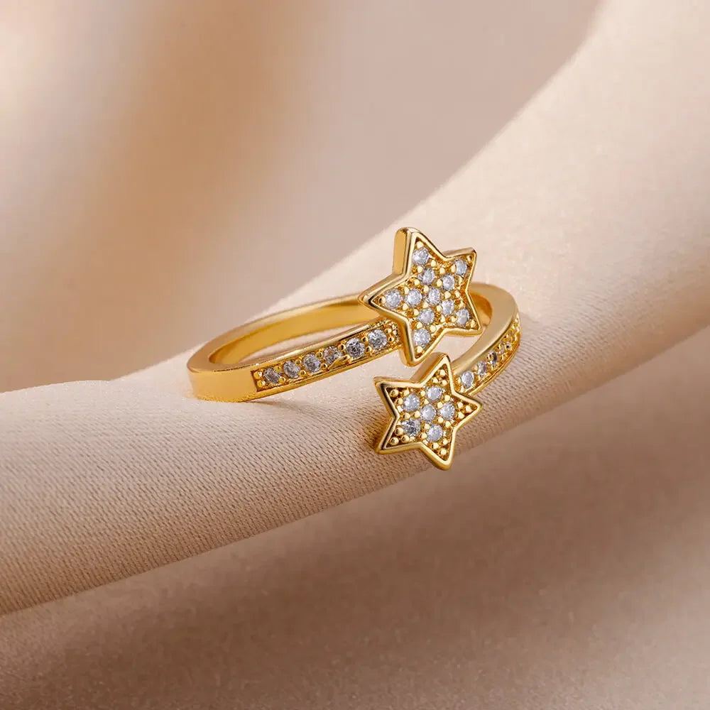 Zircon Double Star Ring - Piña Colada
