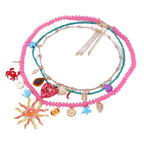 3Pcs/set New Colorful Resin Beaded Charms Necklaces - Piña Colada