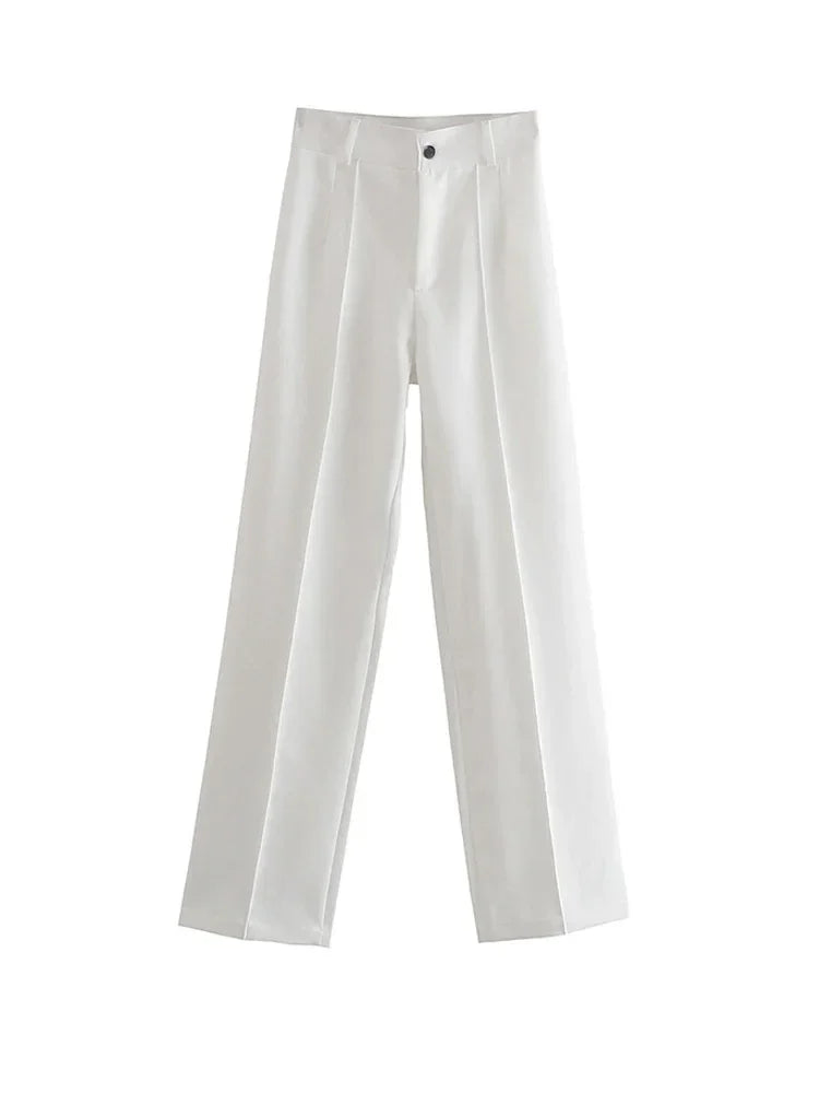 Office Wear Straight Pants - Piña Colada