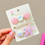2PCS Elegant Starfish Star Shell Hair Clips - Piña Colada