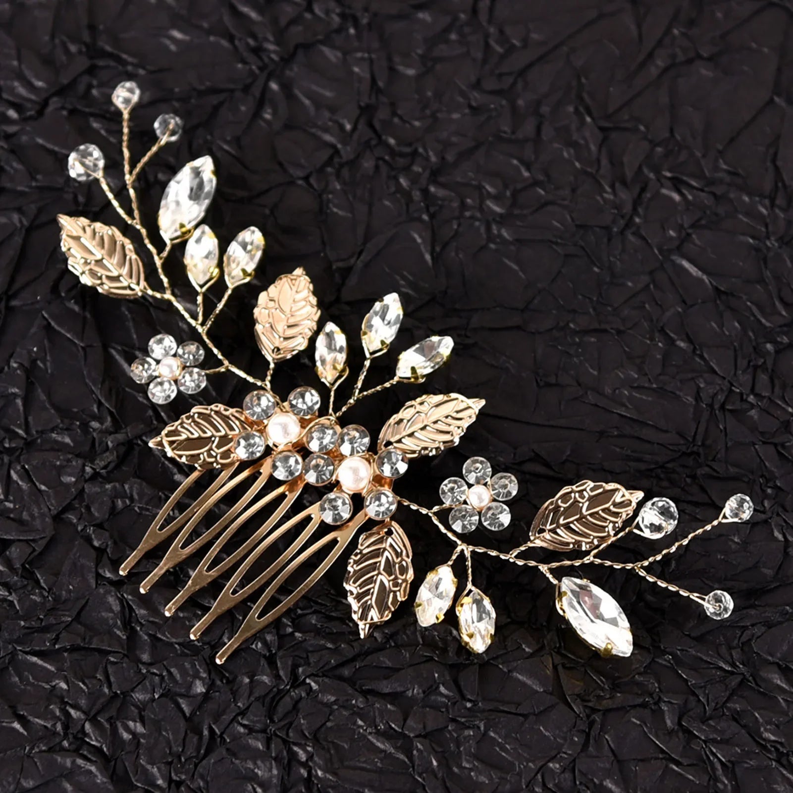 Crystal Pearl Hair Comb Clip - Piña Colada