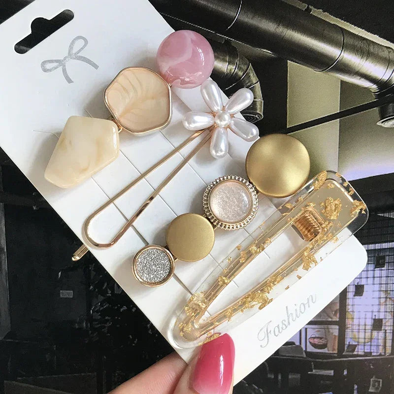 3/4pcs Set Pearl Hair Clip - Piña Colada