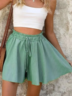 High-Waist Casual Folded Shorts - Piña Colada