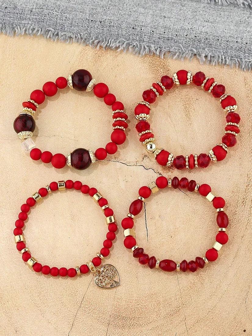 Boho Acrylic Beads Bracelet Set - Piña Colada