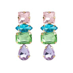 Rhinestone Water Drop Dangle Earrings - Piña Colada