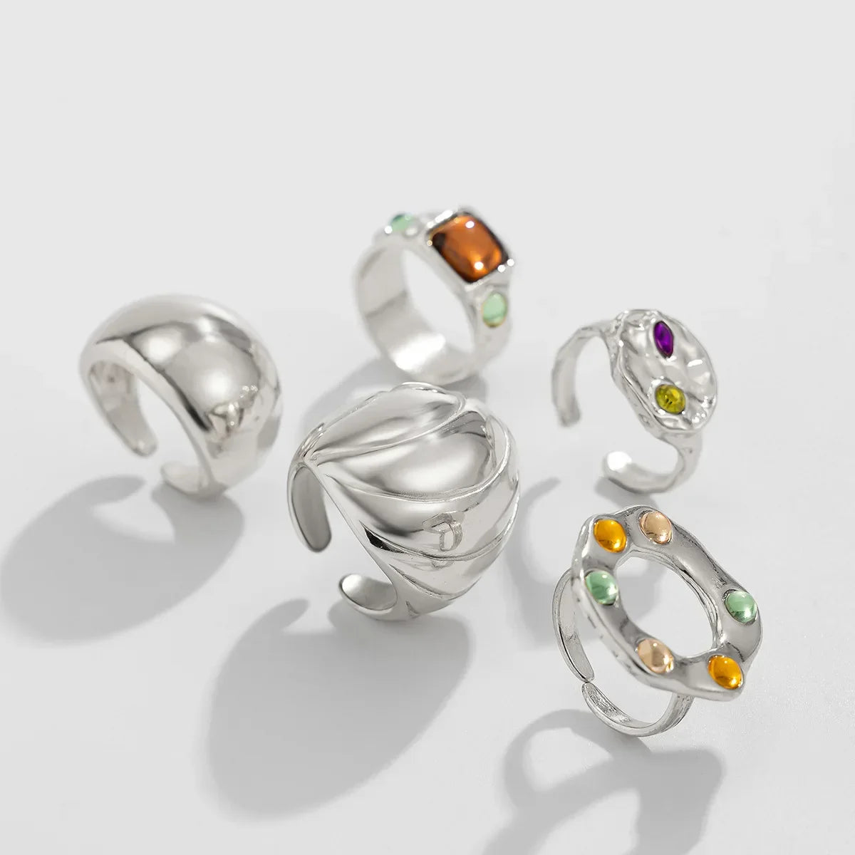 5Pcs/Set Vintage Irregular Metal - Piña Colada