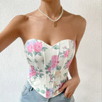 Off Shoulder Tank Top Low Cut Open Back - Piña Colada