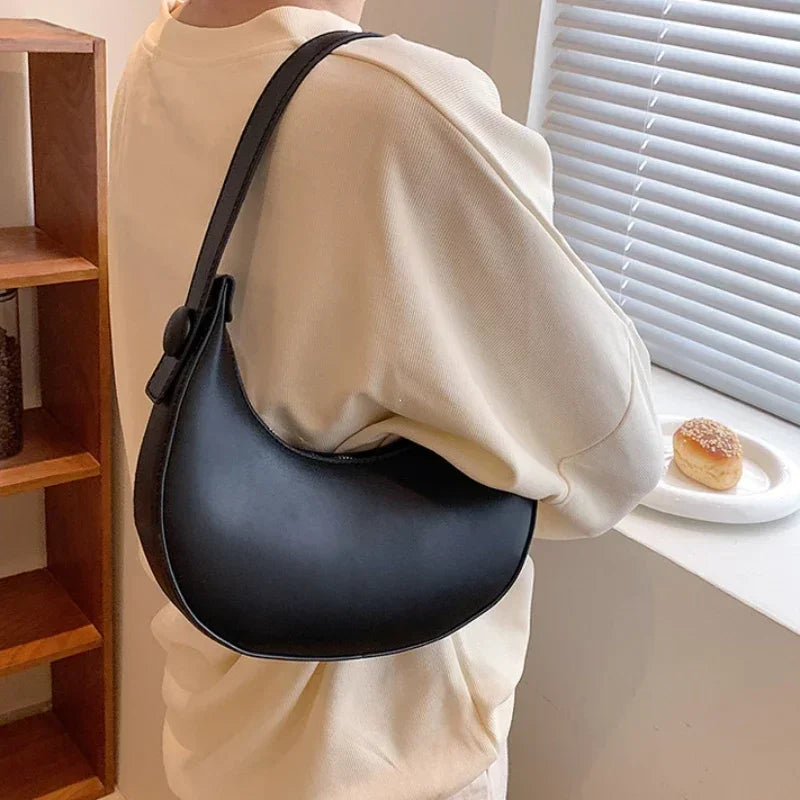 Cute Half Crescent Bag Leather