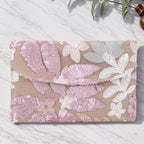 Floral Sequin Straw Clutch - Piña Colada