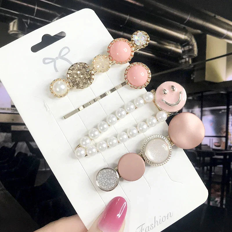 3/4pcs Set Pearl Hair Clip - Piña Colada