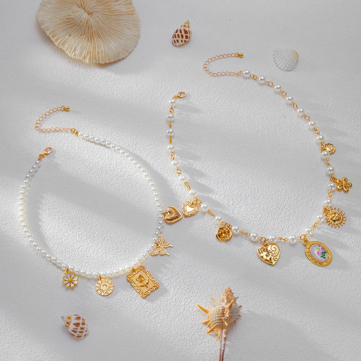 2Pcs/Set Butterfly Sunflower Necklace - Piña Colada