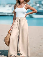 Wide Leg Loose Pants - Piña Colada