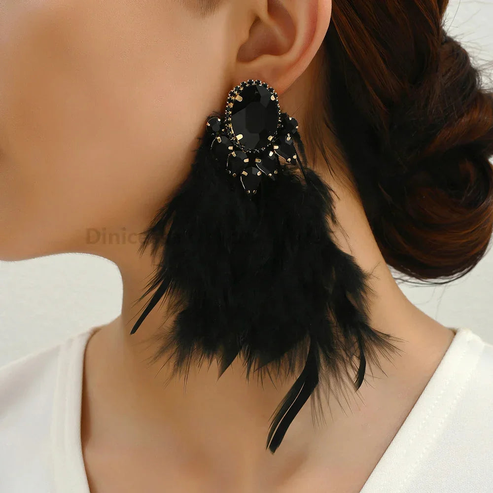 Feather Charm Earrings - Piña Colada